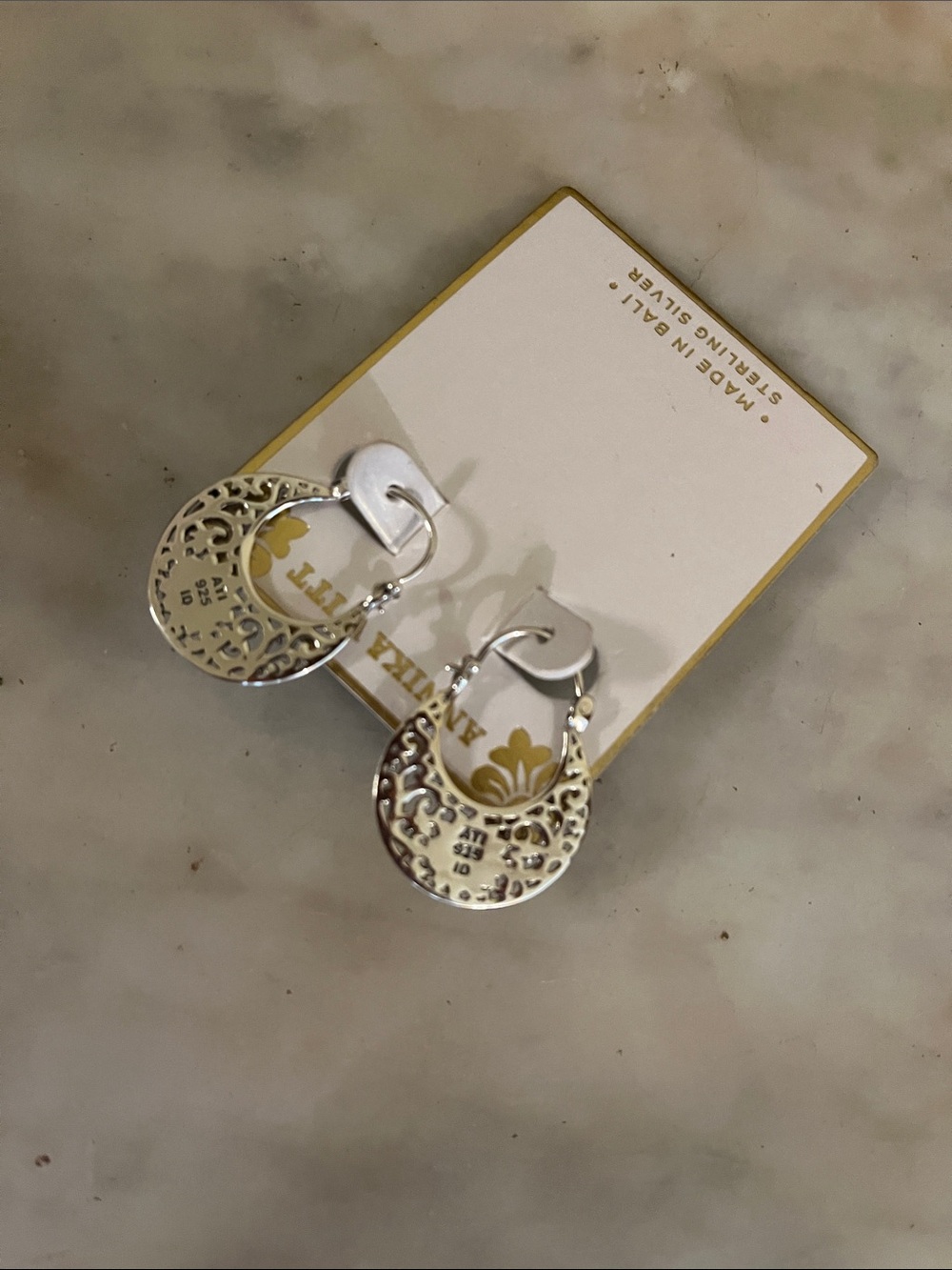 Annika Witt Sterling Silver Floral Hoop Earrings - Silver - Picture 6 of 11